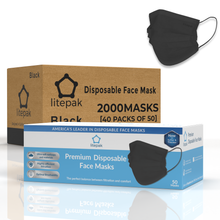 Load image into Gallery viewer, 2000 Masks Litepak Premium Disposable Face Masks 3-Ply