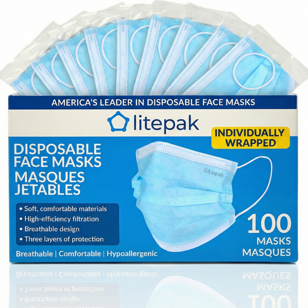 HSA/FSA Eligible 100pcs Individually Wrapped Premium Face Masks