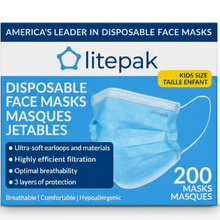 Load image into Gallery viewer, 200pcs Kids Disposable Face Masks - 3-Ply Kids Mask for Boys Girls