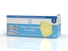 Load image into Gallery viewer, Litepak Premium Disposable Face Mask (50-Pack, Yellow)