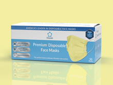Load image into Gallery viewer, Litepak Premium Disposable Face Mask (50-Pack, Yellow)