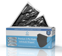 Load image into Gallery viewer, Litepak Premium Disposable Face Masks 3-Ply (50-Pack, Individually Wrapped)