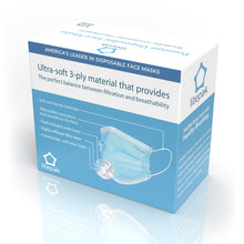 Load image into Gallery viewer, 125 Masks- Litepak Premium-Grade Disposable 3-Ply Face Mask