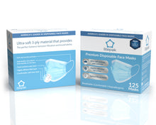 Load image into Gallery viewer, 125 Masks- Litepak Premium-Grade Disposable 3-Ply Face Mask