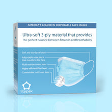 Load image into Gallery viewer, 125 Masks- Litepak Premium-Grade Disposable 3-Ply Face Mask