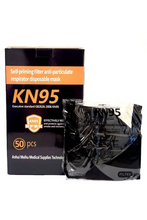 Load image into Gallery viewer, 10-Pack Black KN95 FDA-Certified Particulate Respirator Face Mask Disposable