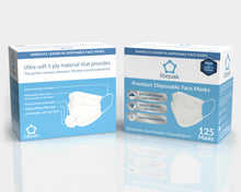 Load image into Gallery viewer, 125 Masks- Litepak Premium-Grade Disposable 3-Ply Face Mask