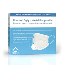 Load image into Gallery viewer, 125 Masks- Litepak Premium-Grade Disposable 3-Ply Face Mask