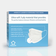 Load image into Gallery viewer, 125 Masks- Litepak Premium-Grade Disposable 3-Ply Face Mask
