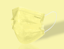 Load image into Gallery viewer, Litepak Premium Disposable Face Mask (50-Pack, Yellow)