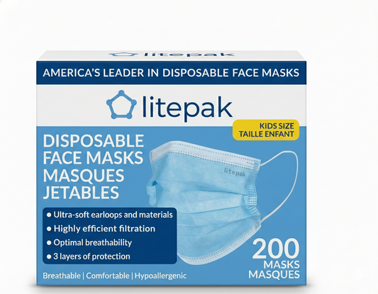 200pcs Kids Disposable Face Masks - 3-Ply Kids Mask for Boys Girls