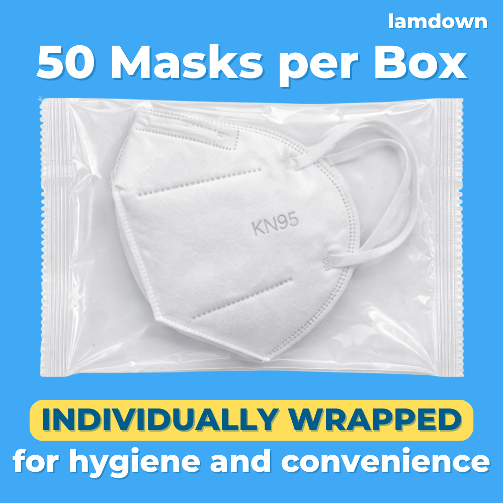 KN95 Masks — Individually Wrapped, 5-Layer Protection (Black / White)
