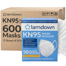 Load image into Gallery viewer, (50-Pack) KN95 Face Mask Individually Wrapped, Lamdown
