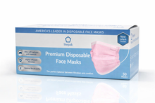 Load image into Gallery viewer, Litepak Premium Disposable Face Masks 3-Ply, Various Colors (50-Pack)
