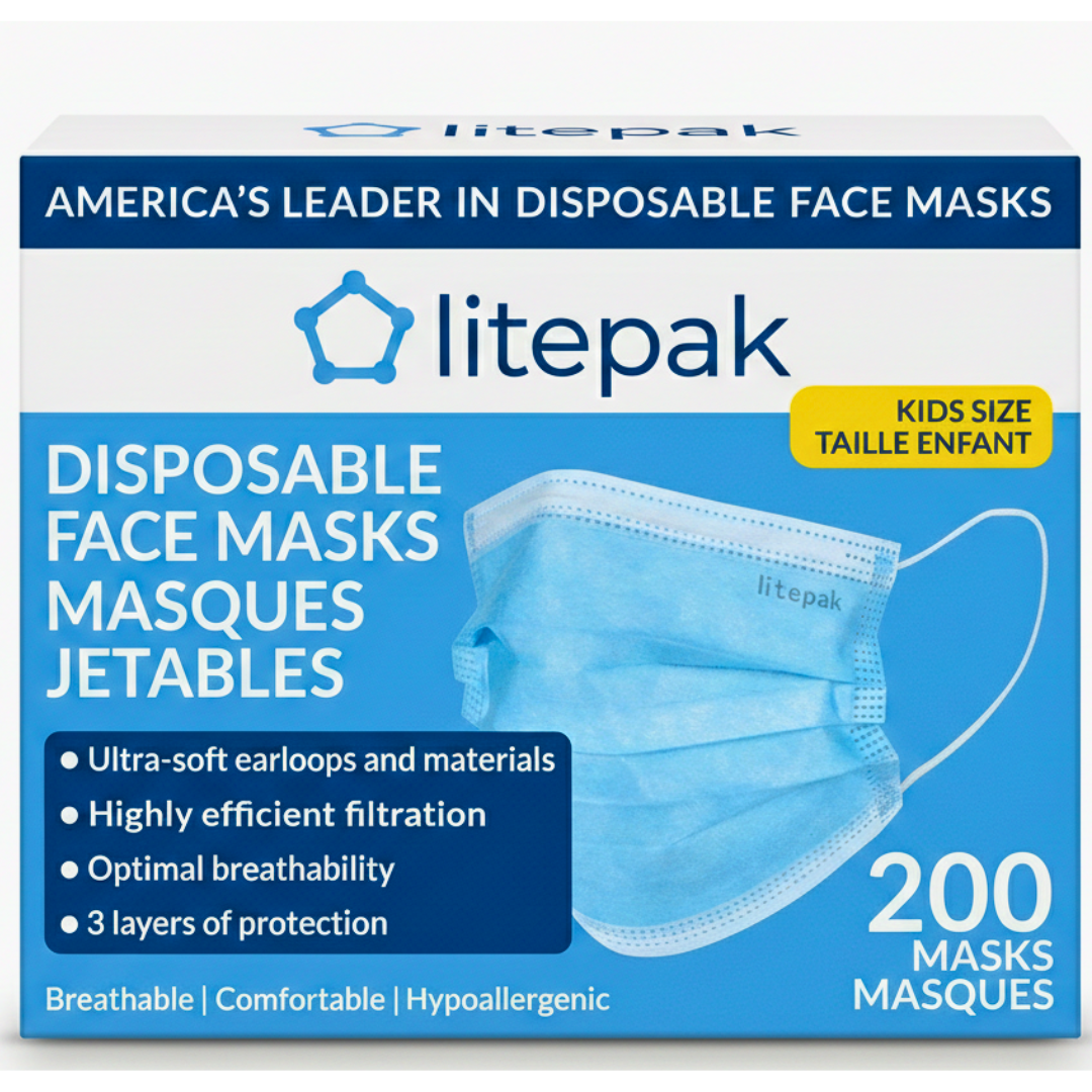 200pcs Kids Disposable Face Masks - 3-Ply Kids Mask for Boys Girls