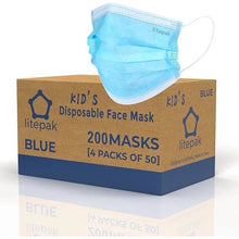 Load image into Gallery viewer, 200pcs Kids Disposable Face Masks - 3 Ply Kids Mask for Boys Girls - (Blue)
