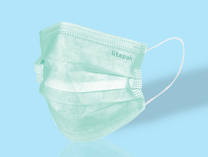 Litepak Premium Disposable Face Mask (50-Pack, Mint Green)