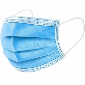 Blue 3-Ply Disposable Face Masks [Boxes of 50] (500 pcs, 1000 pcs, ....100,000 pcs)